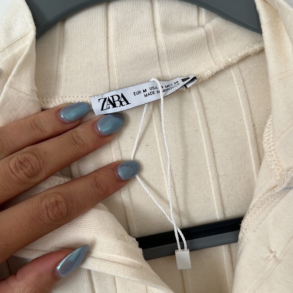 ZARA - short sleeve cream dress - Picture 5 of 7
